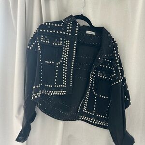 Studded Black Denim Jacket